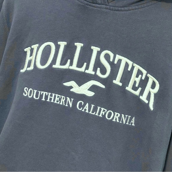 EUC HOLLISTER California Oversized Logo Graphic Hoodie Sweatshirt Greyblue XL - Picture 3 of 8